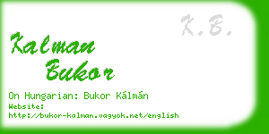 kalman bukor business card