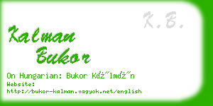 kalman bukor business card